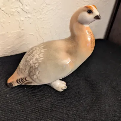 Vintage Lomonosov USSR Porcelain Ptarmigan / Partridge Figurine