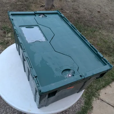 Heavy-Duty Plastic Storage Tote with Locking Lid