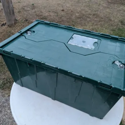 Heavy-Duty Plastic Storage Tote with Locking Lid