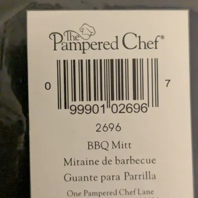 The Pampered Chef Black Suede BBQ Mitt (Style 2696)