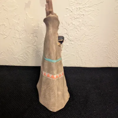 Vintage Ceramic Teepee Figurine with Angel Detail