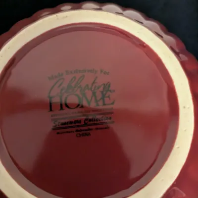 Celebrating Home Stoneware Red Fluted Serving Bowl