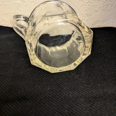 Vintage Clear Pressed Glass Lidded Sugar Bowl