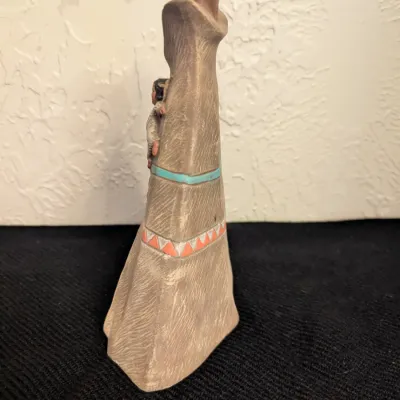 Vintage Ceramic Teepee Figurine with Angel Detail