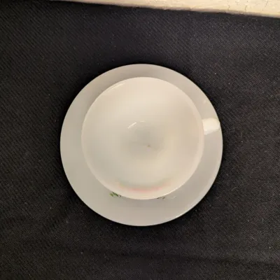 Vintage Fire-King Tulip Milk Glass Cup and Saucer Set