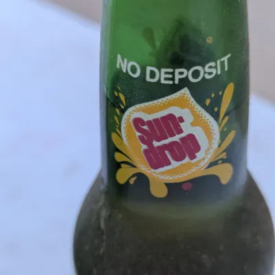 Vintage Dale Earnhardt Sun-Drop Bottles, Coca-Cola Bottles & Schlitz Can