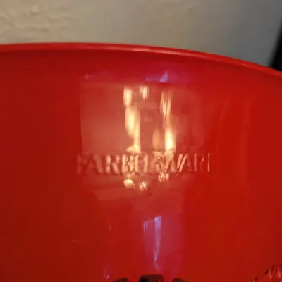 Farberware Red Plastic Colander with Black Handles