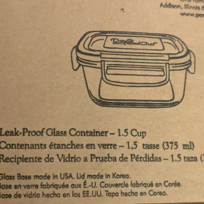 The Pampered Chef 1.5 Cup Leak-Proof Glass Container