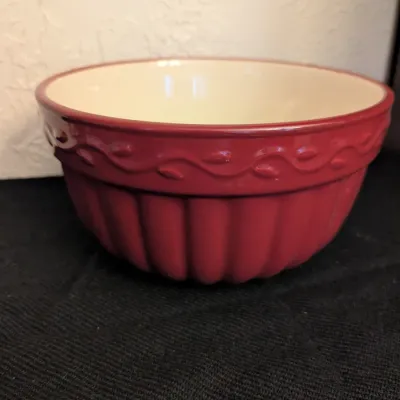 Celebrating Home Stoneware Collection Red Fluted Mixing Bowl