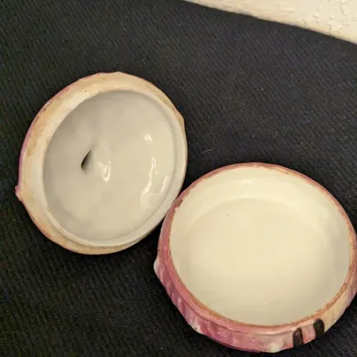 Vintage Old Castle Chikusa Hand Painted Porcelain Southern Belle Powder Box