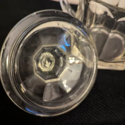 Vintage Clear Pressed Glass Lidded Sugar Bowl