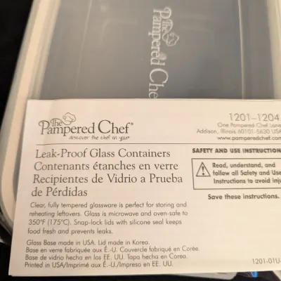 The Pampered Chef Leak-Proof Glass Container - 5.25 Cup