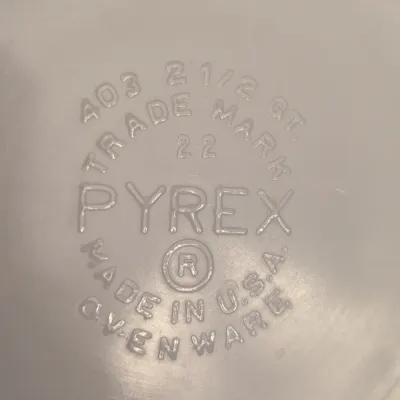 Vintage Pyrex Yellow Mixing Bowl 403 2.5 Qt