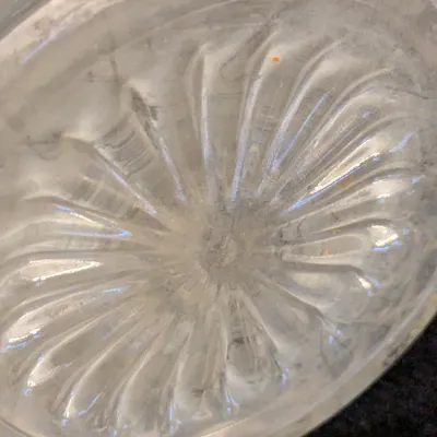 Vintage Pressed Glass Decanter Bottle with Diamond Pattern