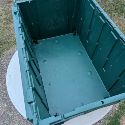 Heavy-Duty Plastic Storage Tote with Locking Lid