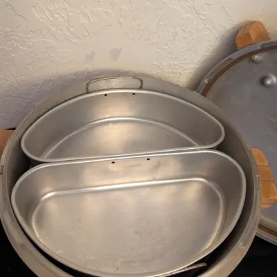 Vintage National Pressure Cooker Co. No. 5 Aluminum Canner with Inserts