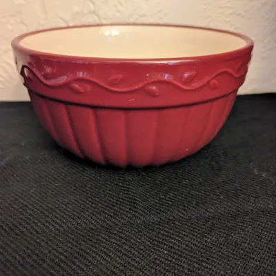 Celebrating Home Stoneware Red Fluted Serving Bowl