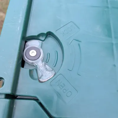 Heavy-Duty Plastic Storage Tote with Locking Lid