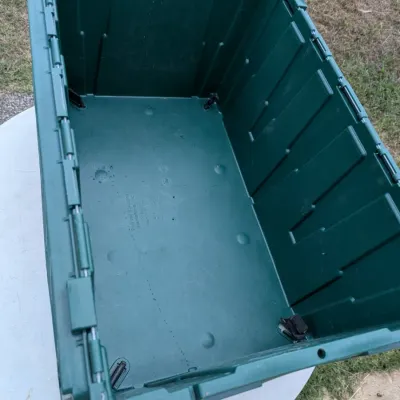 Heavy-Duty Plastic Storage Tote with Locking Lid