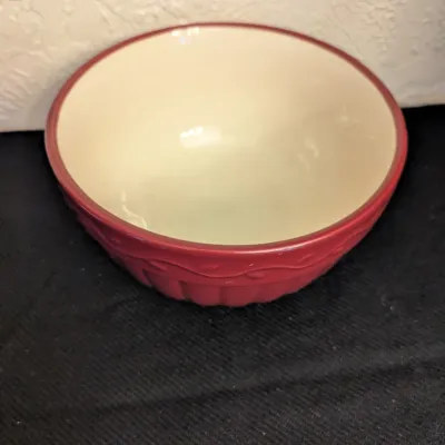 Celebrating Home Stoneware Red Fluted Serving Bowl