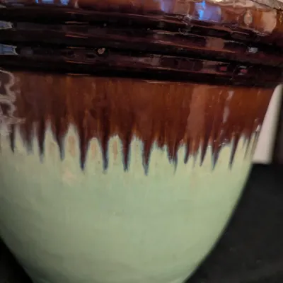 Glazed Ceramic Drip Glaze Planter Pot