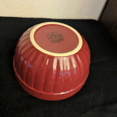 Celebrating Home Stoneware Red Fluted Serving Bowl