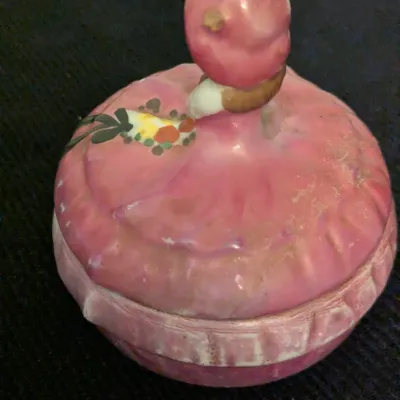 Vintage Old Castle Chikusa Hand Painted Porcelain Southern Belle Powder Box