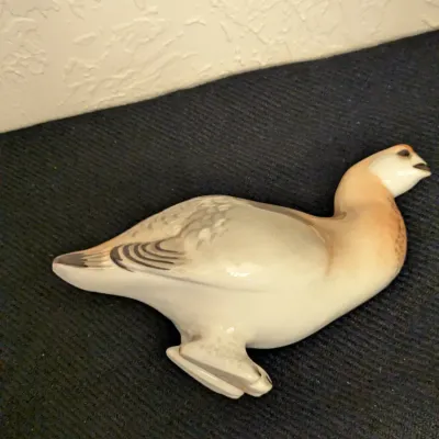 Vintage Lomonosov USSR Porcelain Ptarmigan / Partridge Figurine