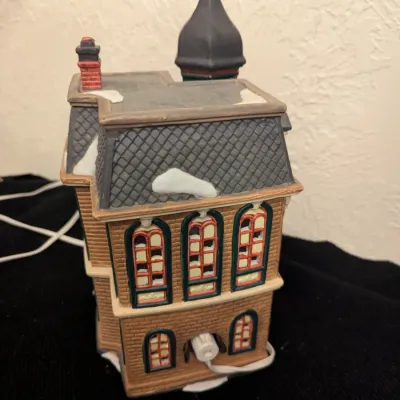 Snow village ceramic building Christmas village Coffee Shop- limited edition "Oh Well" 1993