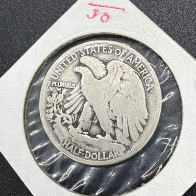LOT 59: Collection of Walking Liberty Half Dollars - 90% Silver - Six U.S. Coins