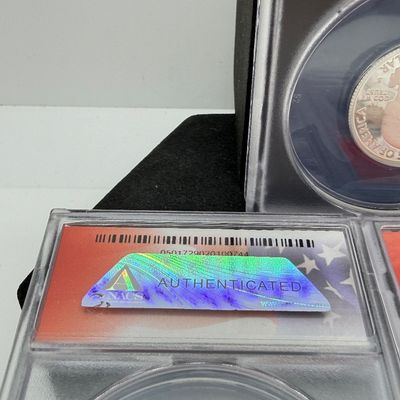 LOT 115: Three ANACS Graded PR70 DCAM and Slabbed 2019-S .999 Fine Silver US Quarters All Certified # 244 of 973