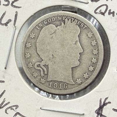 LOT 78: Collection of 90% Silver US Barber Dimes - 9 Coins