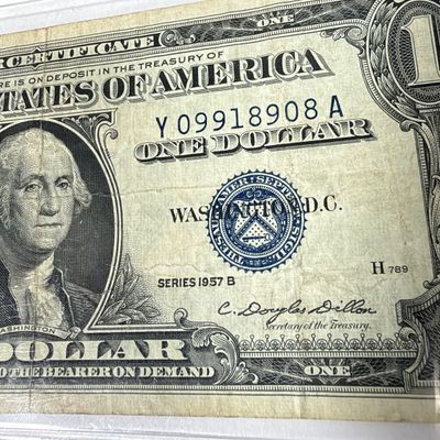 LOT 9: One Dollar Silver Certificate Bills (10) 1957