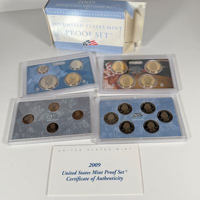 LOT 54: Various United States Mint Proof / Uncirculated Sets - 1999, 2009, 2019, 2022