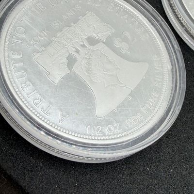 LOT 121: Two Cook Islands 1/2 Ounce .999 Fine Silver $2 American Double Eagle Coins