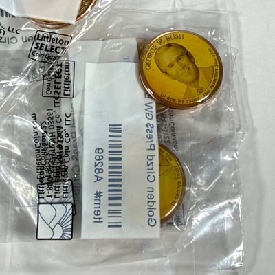 LOT 47: Littleton Colorized Presidential Dollars, Trump, Obama, Bush, Clinton