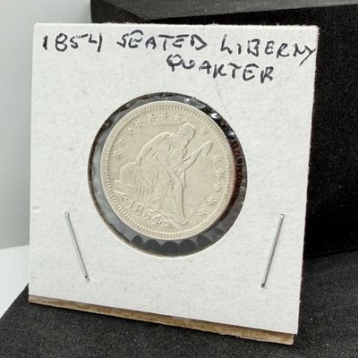 LOT 108: 1854: Seated Liberty Silver Quarter