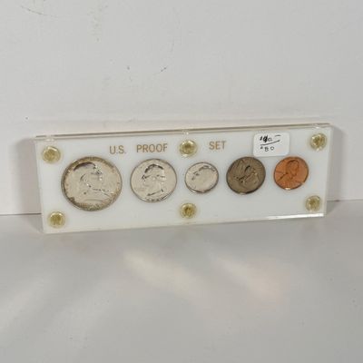 LOT 42: Two U.S. Proof Sets - 1956 w/ 90% Silver Franklin Half, Quarter and Dime, and 1966 w/ 40% Silver Kennedy Half