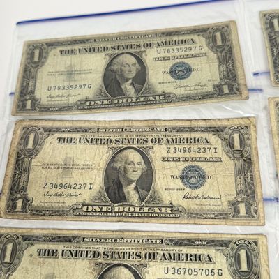 LOT 20: One Dollar U.S. Silver Certificate Bills (10) 1935