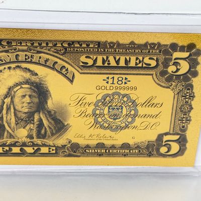 LOT 45: Collection of Commemorative Coins and Currency - Silver Bullion, Gold Plated Silver Certificate Replica and More