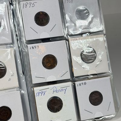 LOT 38: Collection of Pennies - Indian Head, Steel, Wheat Pennies and Newer - in Collector Booklet