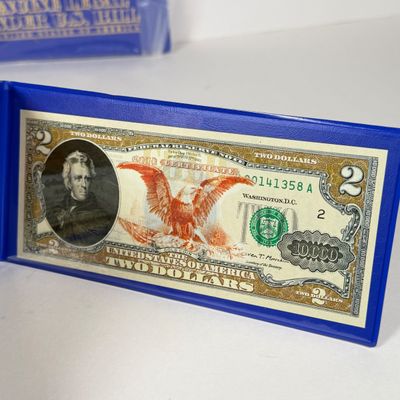 LOT 41: Hybrid $2 Bill w. Commemorative Art Overlays in Cases w/ Certificates from Merrick Mint (4)