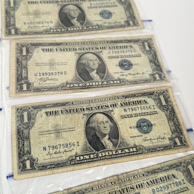 LOT 20: One Dollar U.S. Silver Certificate Bills (10) 1935