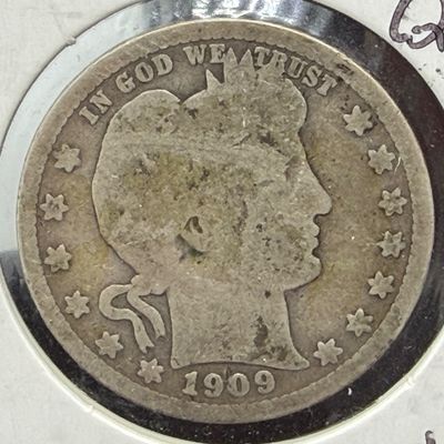 LOT 78: Collection of 90% Silver US Barber Dimes - 9 Coins