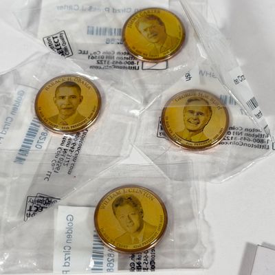 LOT 47: Littleton Colorized Presidential Dollars, Trump, Obama, Bush, Clinton