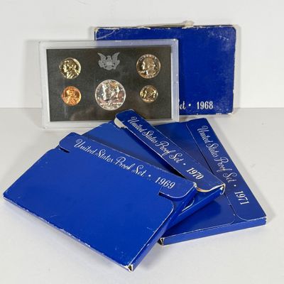 LOT 53: United States Mint Proof Sets - 1968-1971 - 40% Silver Half Dollars