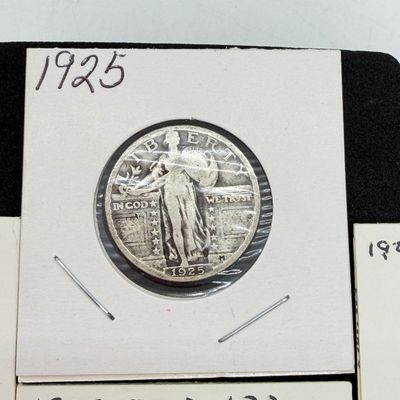 LOT 118: Four 1925 Standing Liberty 90% Silver US Quarters