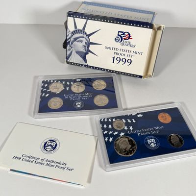 LOT 54: Various United States Mint Proof / Uncirculated Sets - 1999, 2009, 2019, 2022