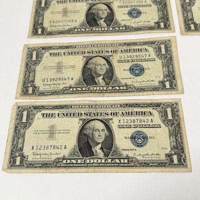 LOT 24: One Dollar U.S. Silver Certificate Bills (10) 1957
