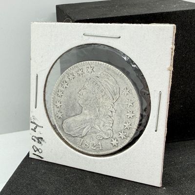 LOT 99: 1824 Capped Bust Silver Dollar US Coin - 90% silver